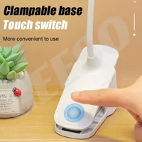Clip Wireless Table Lamp Eye-Caring 3 Brightness Adjustable Touch Switch Rechargeable & USB Plug LED Reading Desk Lamp Table Lig 2