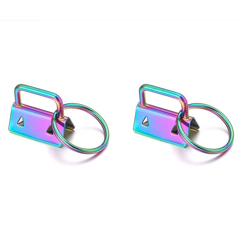 10 Stück Hardware-Armband-Schlüsselanhänger, geteilte Schleife, Handgelenk, Baumwolle, Schwanz-Clip, Leder-Clip, Foldover-Anschlüsse, Zubehör – Detail 4
