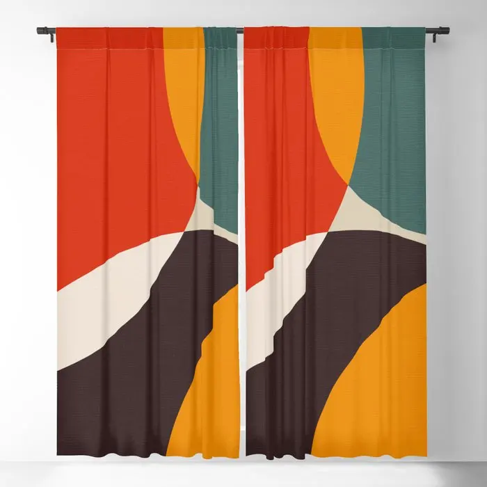 

Mid Century Bauhaus Modern 2021 Blackout Curtains 3D Print Window Curtains For Bedroom Living Room Decor Window Treatments