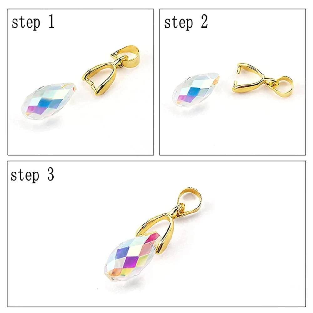 Stainless Steel Pendant Pinch Clip Bail Clasp Closure