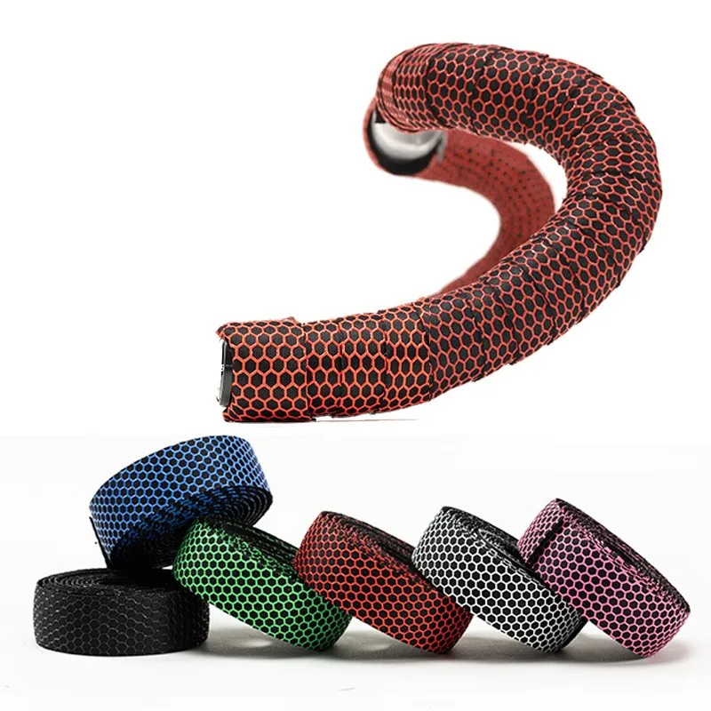 Honeycomb Silicone Road Bike Strap Perforated Bicycle Strap Anti-Slip Breathable Sweat Absorption