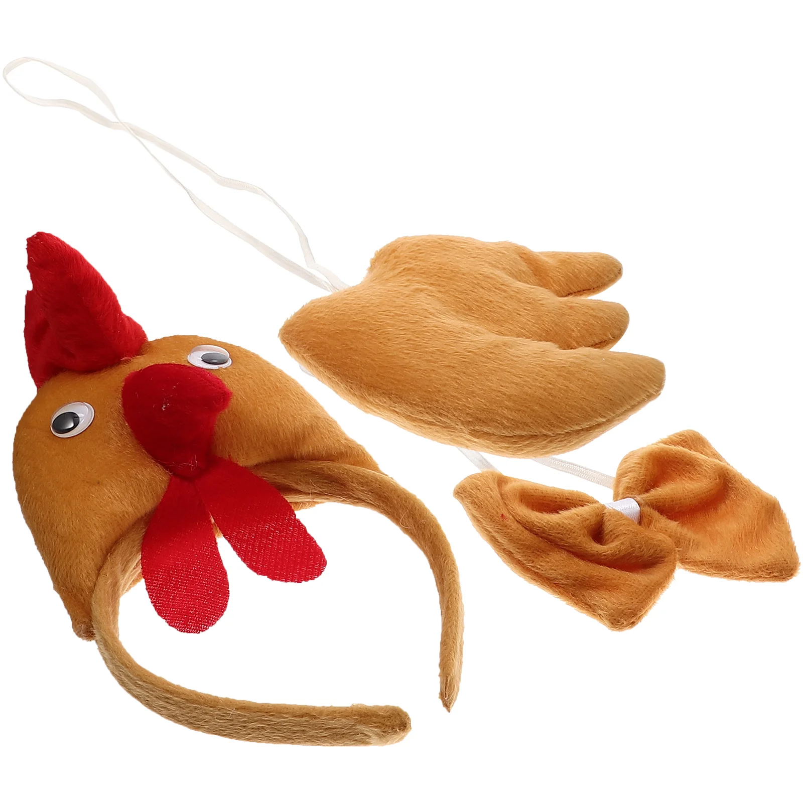 Three Piece Set Animal Headband Chicken Costume Easter Party Bow Tie Tail Hairband Headwear Accessories Costumes