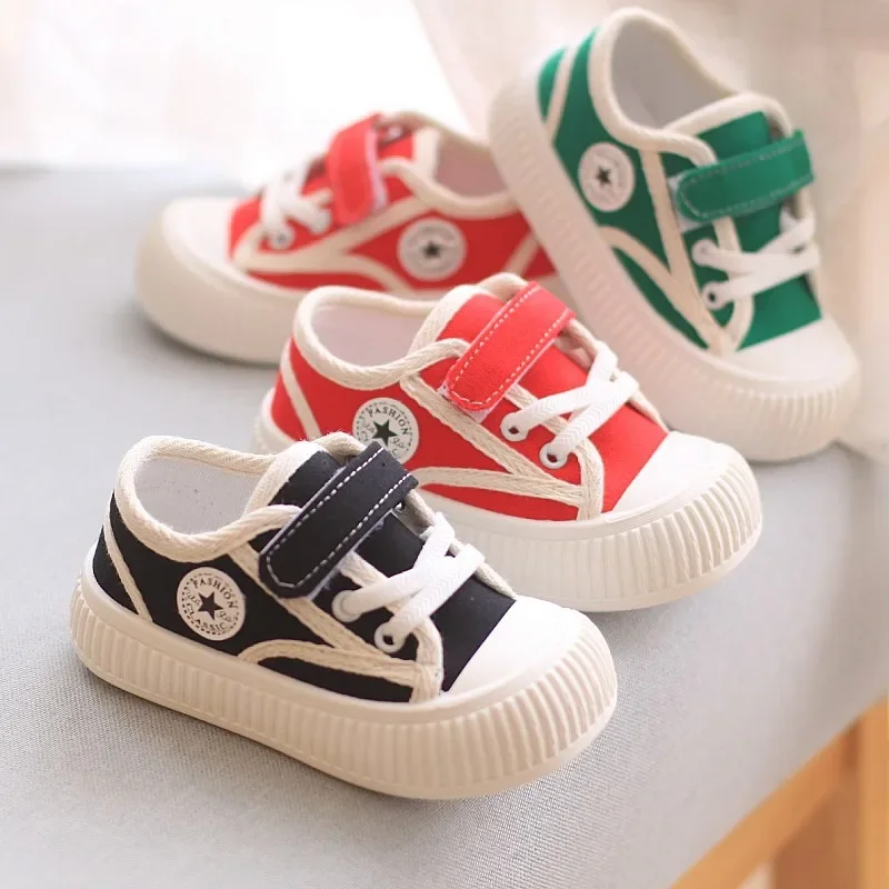 Spring Autumn Fashion Kids Canvas Shoes Casual Sport Boys Girls Sneakers Shoes Soft Rubber Sole Flat Children Canvas Shoes 21-26 3