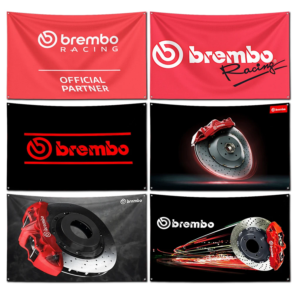 

3x5 Ft Cars and Motorcycles Racing Flag Polyester Digital Printing Banner For Garage or Out door Decoration Bremboes