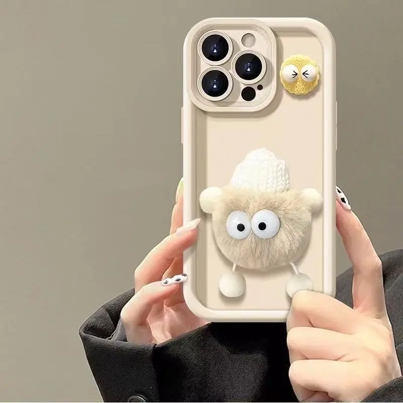 Pour iPhone 16 7 8 plus X XR XS Max mignon anti-chute arrière couverture pour iPhone 12 13 14 15 11 Pro Max belle 3D dessin animé étui en silicone_voghion.com