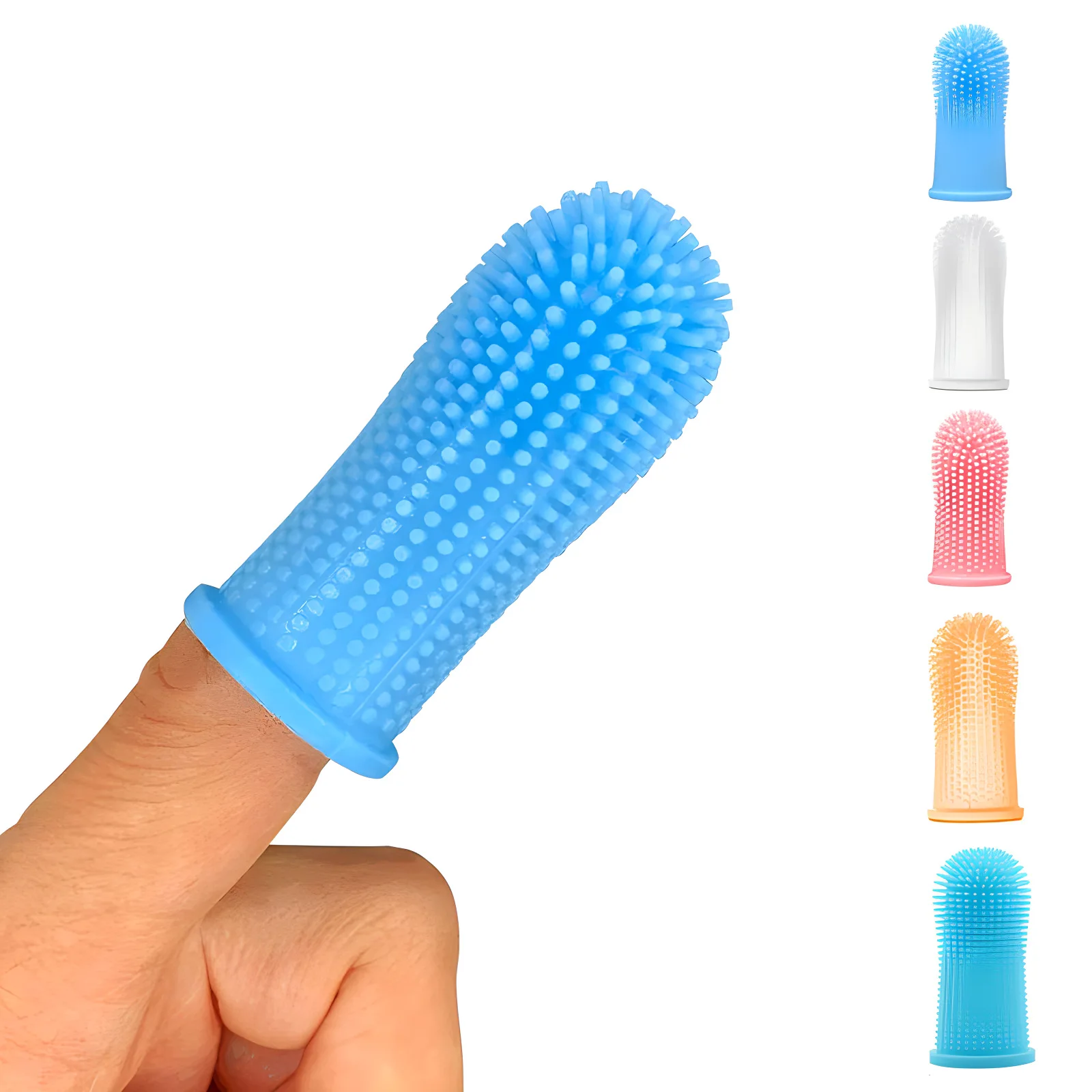 Dog Super Soft Pet Finger Toothbrush Teeth Cleaning Bad Breath Care Nontoxic Silicone Tooth Brush Tool 1PC Dog Cat Supplies pet cleaning tools pet dental tool