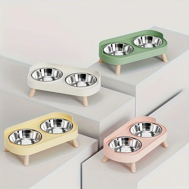 Double Bowl Stainless Steel Pet Food Dish | Splash-Proof Dog&Cat Feeder with Stand | Easy-Clean Detachable Water and Food Bowls 6