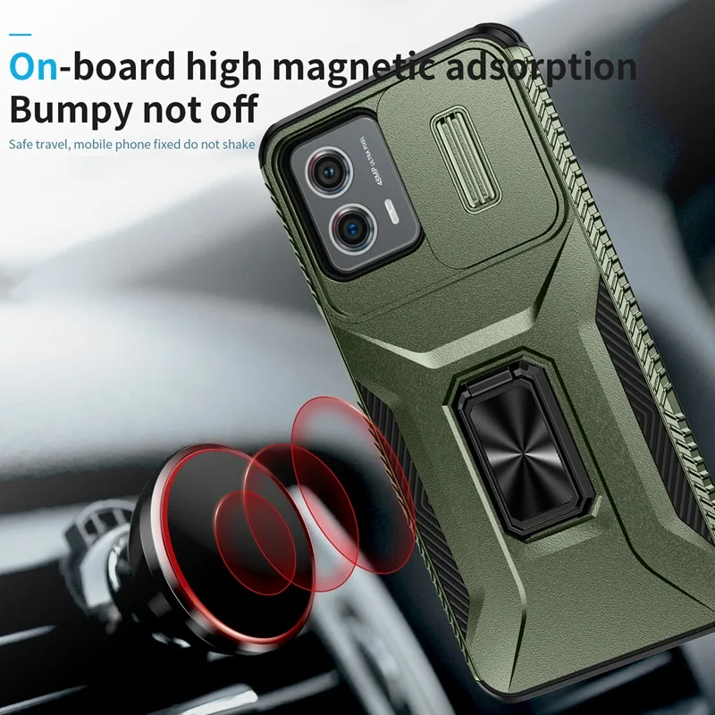 Military Grade Ring Holder Case For Motorola Moto G 5G 2024 MotoG 4G 2023 Heavy Duty Camera Lens Slide Cover Moto G 5G 2023 Case 5