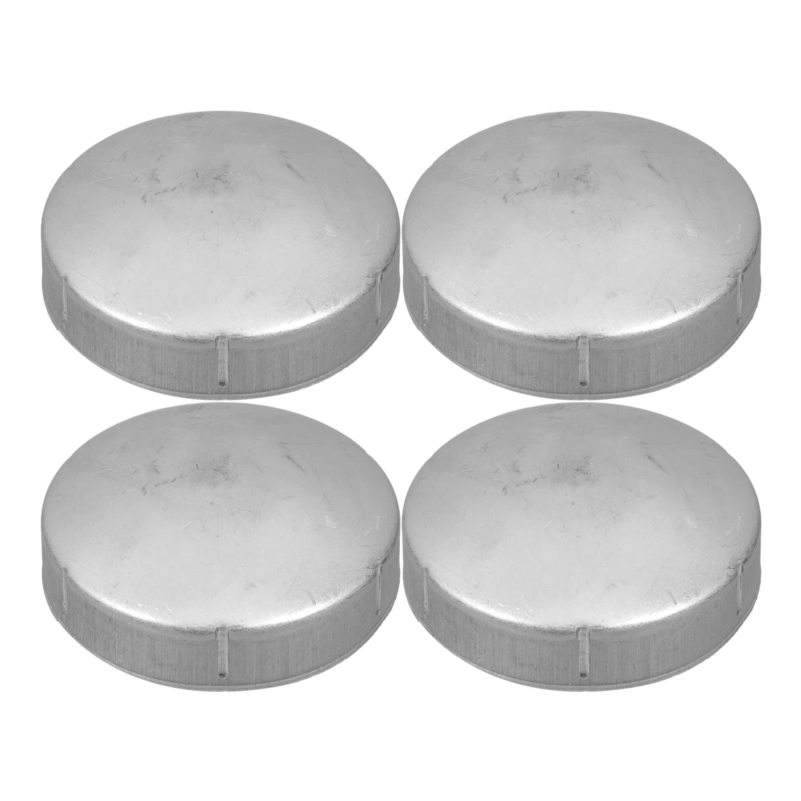 4 Pcs Fence Post Caps Round Baluster Cap Metal Zinc Rubber Railing Cover Warning Column Pipe Tubing End Material