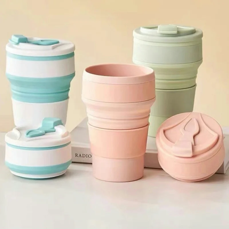 Reusable Silicone Folding Cup Portable Telescopic Coffee Cups Outdoor Camping Travel Hiking Collapsible Cup Drinkware folding cup coffee cup