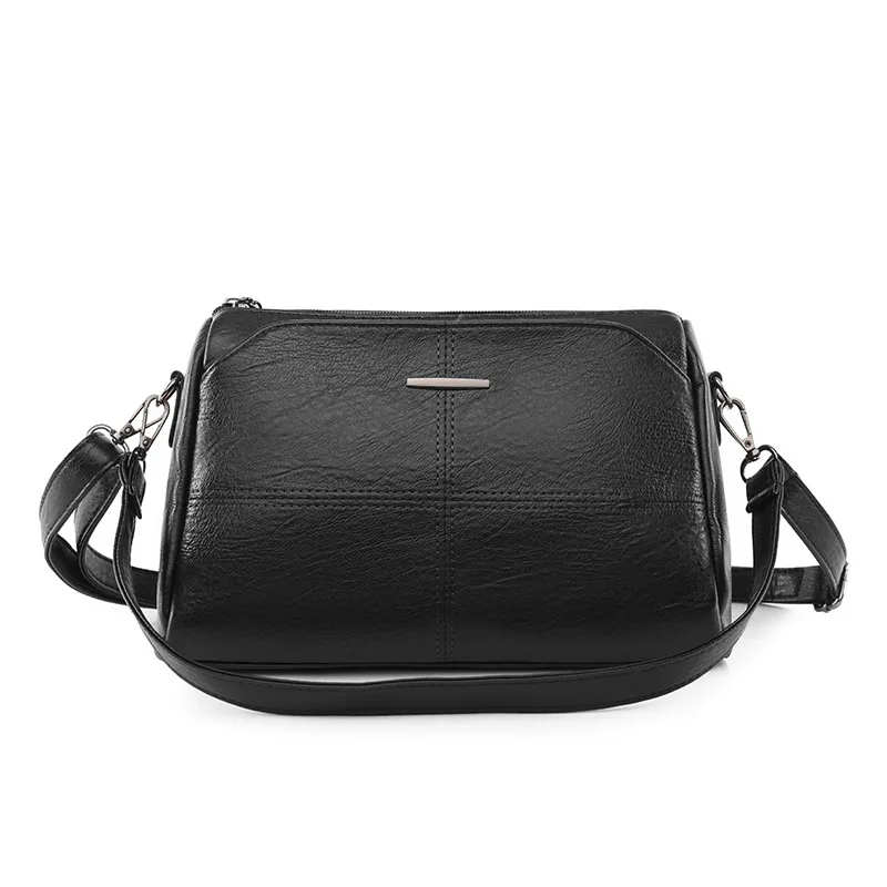 NEW Black Shoulder Bag Large Capacity PU Leather Crossbody Bag European Style Daily Commuting Leisure Business Travel All-match