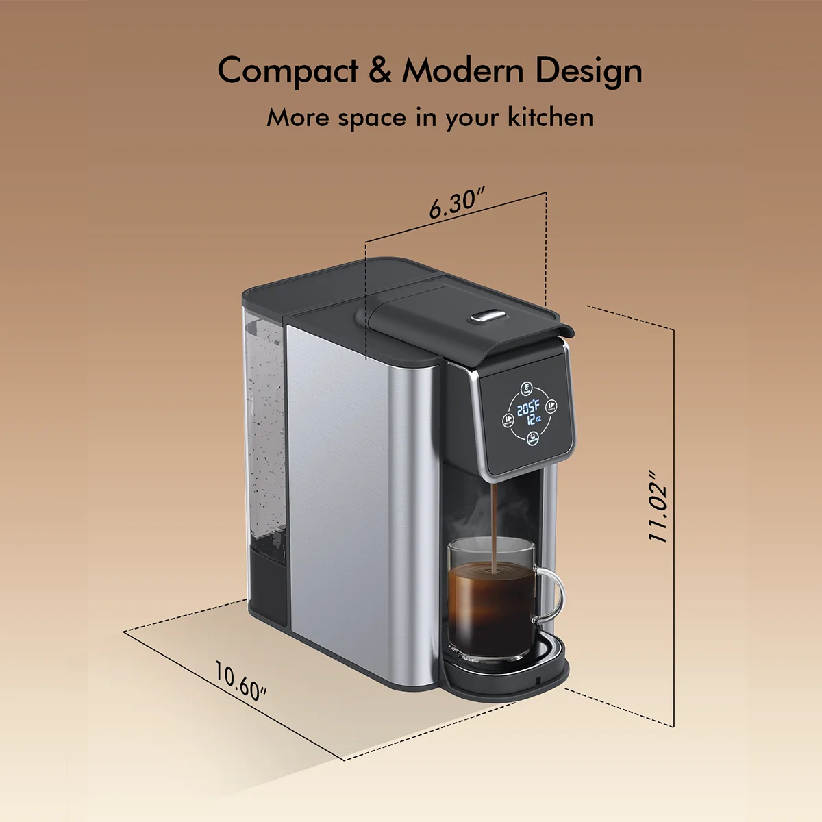 SIFENE 3-in-1 Single Serve Coffee Maker for K-pods, Ground Coffee, and Loose Leaf Tea, Custom Temperature and Strength Control 6