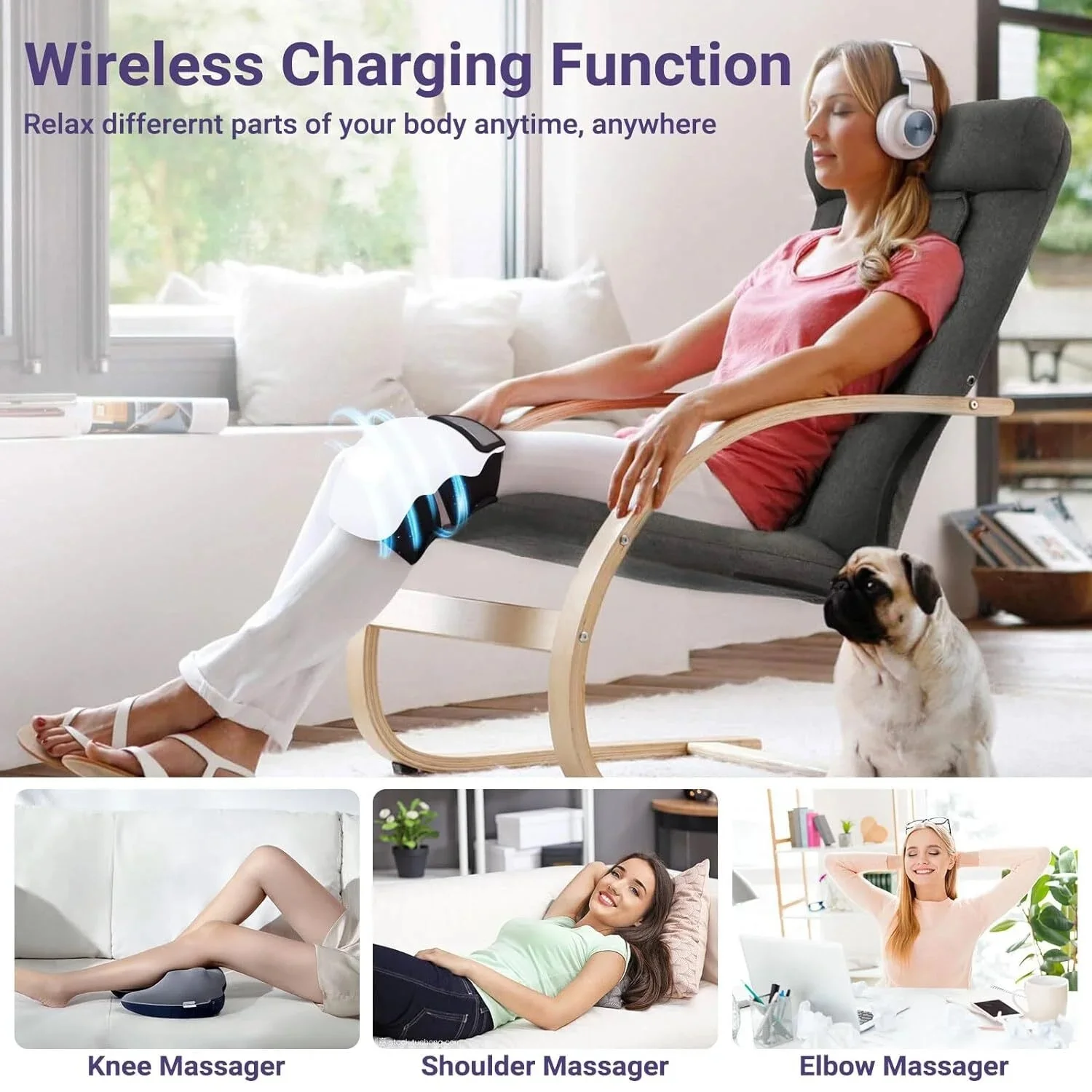 Infrared heating knee massager close-up