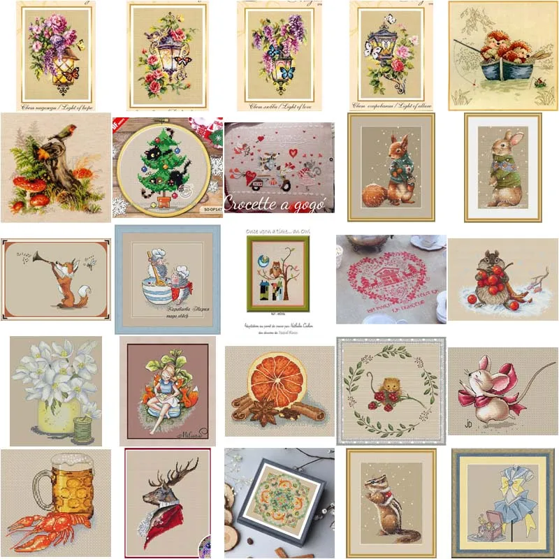 Leichte Kaffee Stoff DIY Stickerei Kreuz stich Kits, Handarbeit Set, unbedruckte Leinwand, Baumwoll faden, kleines Mädchen, Handwerk