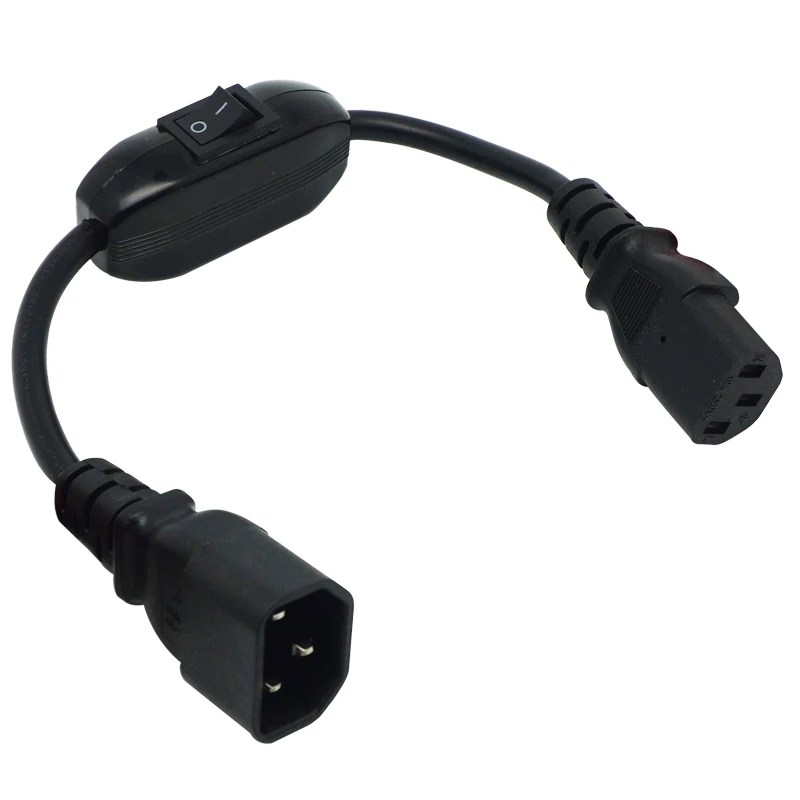 Power Cord C14-C13 Extension IEC 320 C13 Female to C14 Male with On/Off Switch