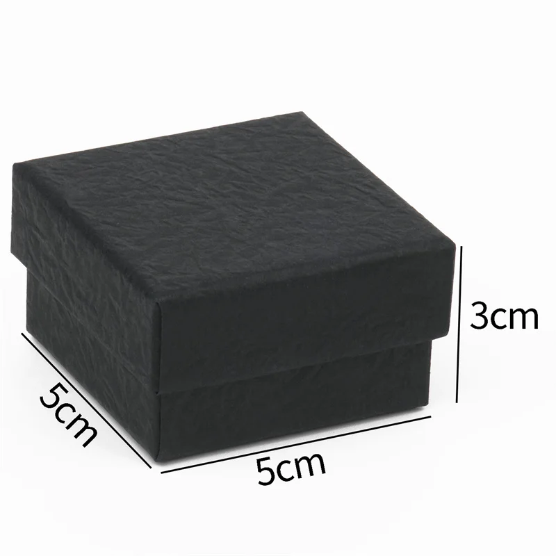 Black Kraft Paper Jewelry Packaging Box for Bracelet Necklace Ring - Main Image