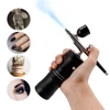 Top 0.3mm Mini Air Compressor Kit Air-Brush Paint Spray Gun Airbrush For Nail Art Tattoo Craft Cake Nano Fog Mist Sprayer 1