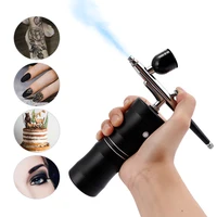 Top 0.3mm Mini Air Compressor Kit Air-Brush Paint Spray Gun Airbrush For Nail Art Tattoo Craft Cake Nano Fog Mist Sprayer 1