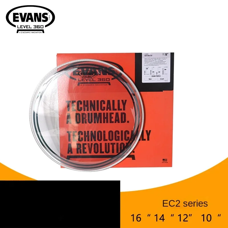 

Evans EC2 10 12 14 16 inch transparent stand drum leather bucket drum impact surface military drum leather