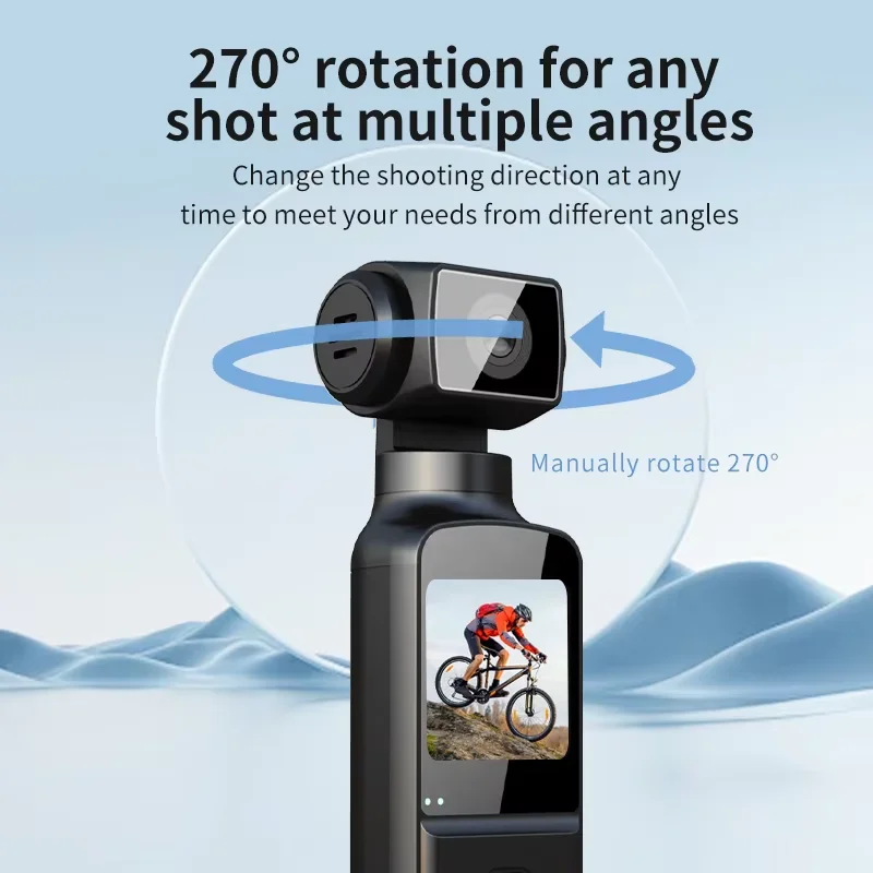 4K Ultra HD Pocket Action Camera 270° Rotatable Vlog Wifi Mini Sports Cam Waterproof Case Helmet Bicycle Travel Driver Recorder 6