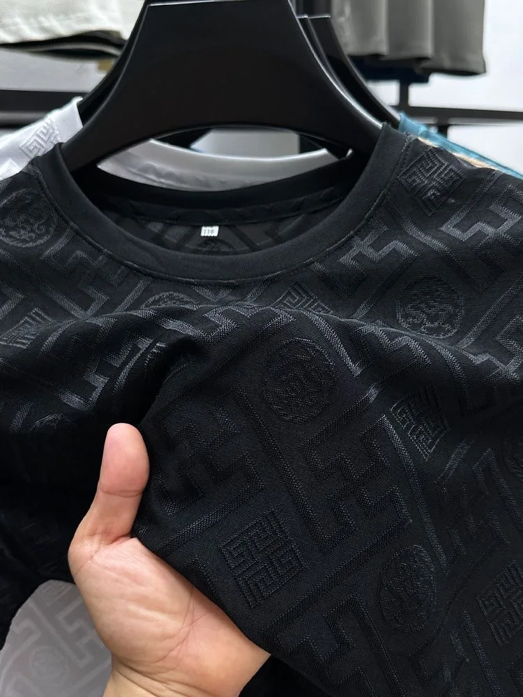 High quality men's short sleeved summer designer boutique jacquard craftsmanship polo business stand up collar T-shirt new style 22 S1f2424ebc5cf4b058f257cabca7c3eb4k