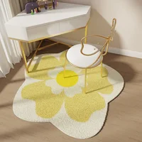Round Flower Shaped Bedside Rug Modern Nordic Carpets for Living Room Fluffy Soft Bedroom Decor Carpet Irregular Plush Floor Mat 2