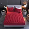 Plush Thicken Quilted Fitted Sheet Warm Soft Velvet Fit Sheet Single Double Queen Size Mattress Cover With Elastic Band Bedsheet 1