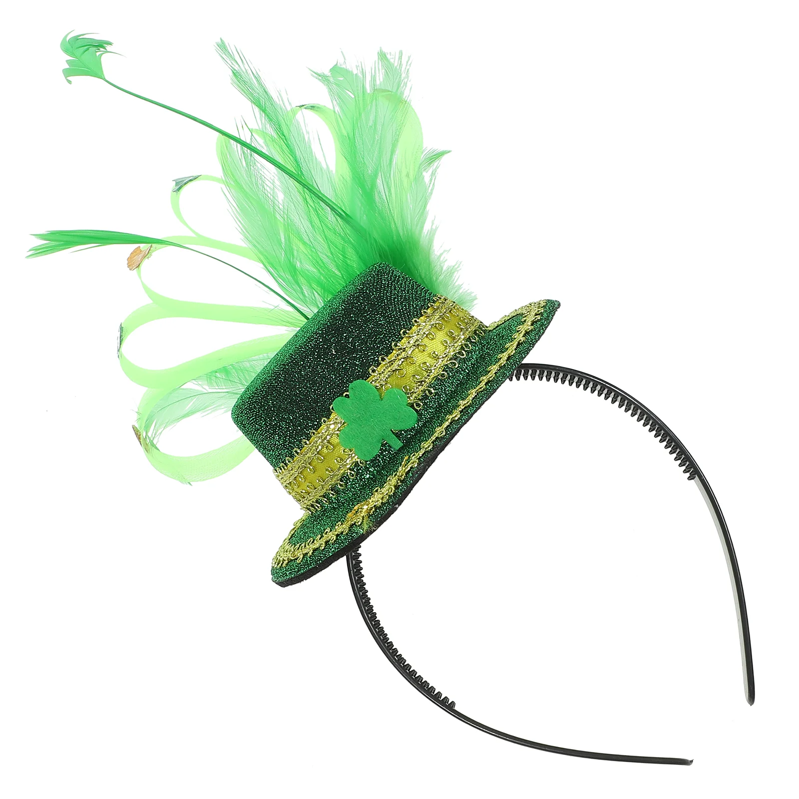 

St Patricks Day Headbands Green Shamrock Top Hat Headband St Patrick Day Feathered Hair Hoop Hair Accessory Irish Hairband