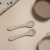 2Pcs/Set Baby Silicone Spoon Fork BPA Free Kids Safety Feeding Tableware Food Grade Toddler Eating Training Utensils Baby Stuff 5