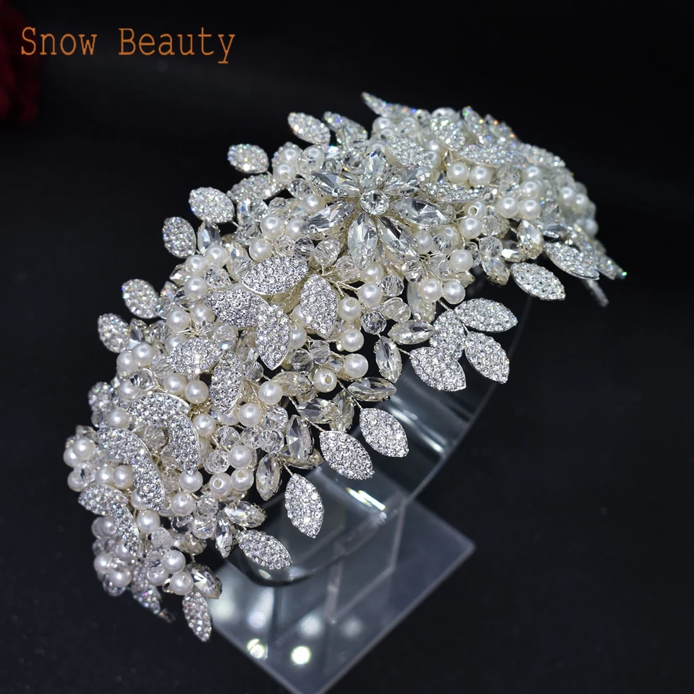 Wedding Crown Brides Hair Accessories Rhinestone Bridal Jewelry Earring Sets Crystal Bridal Headband Fashion Headpiece DZ065