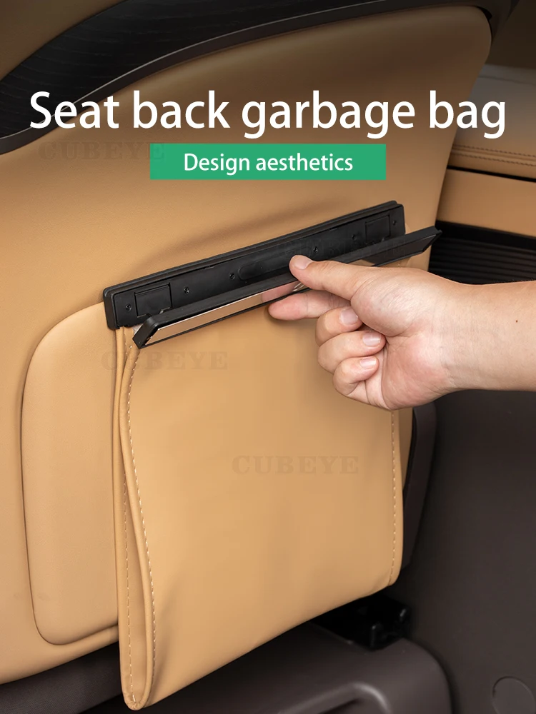 DENZA D9 Garbage Bag Leather Magnetic Can Rear Seat Hanging car Storage Modified Accessories BYD N9 Z9 Z9GT
