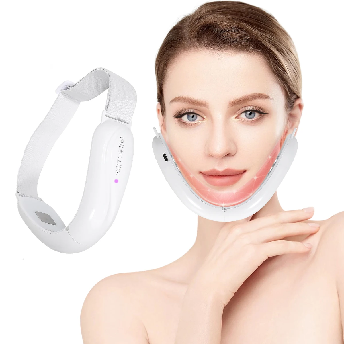 1PC V face beauty instrument, 4 gears and 15 modes, kneading and massaging the skin, suitable for women's home beauty care