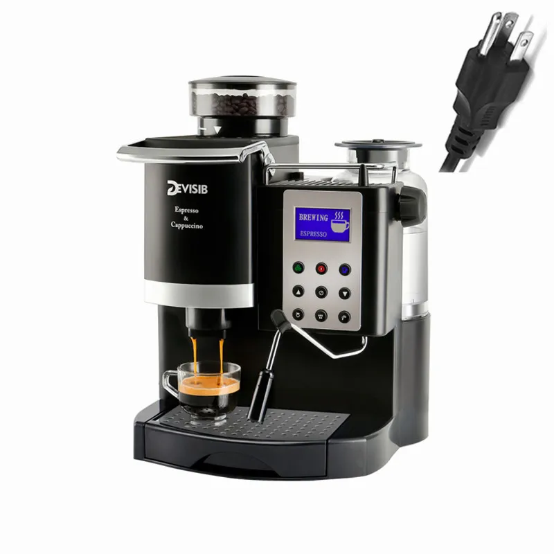 DEVISIB-cafetera profesional todo en uno con molinillo para capuchino,  electrodomésticos de cocina americanos, 220V/110V - AliExpress