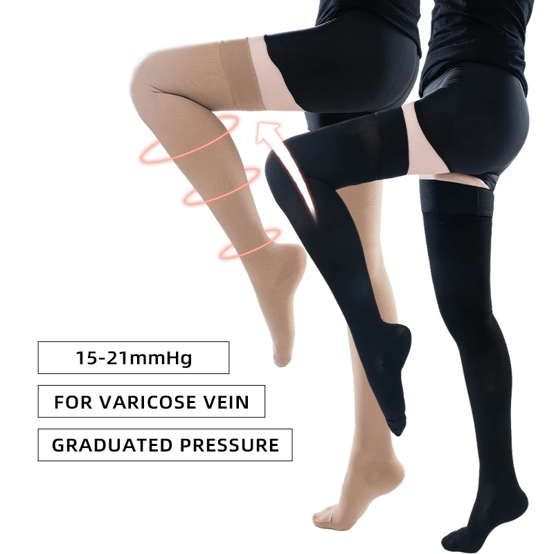 Varcoise Veins Compression Pantyhose Stockings Women with 20 30 mmHg  Graduated Pressure Closed Toed Support Panty Hose for Travel Flights  (XX-Large, Black) : : Health & Personal Care