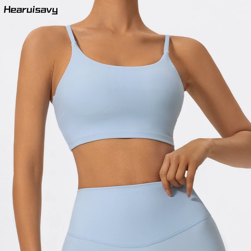 Hearuisavy Summer Ultra-Soft Fabrics Sports Bra Gym Top Women Push Up Workout Quick-Dry Yoga Top Sportswear Fitness Underwear