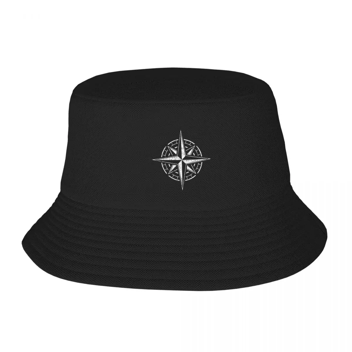 

Compass Rose With Grunge Effect Adult Fisherman's Hat Bob Bucket Hats Men Women Caps fisherman Hat Girl Boy Hat