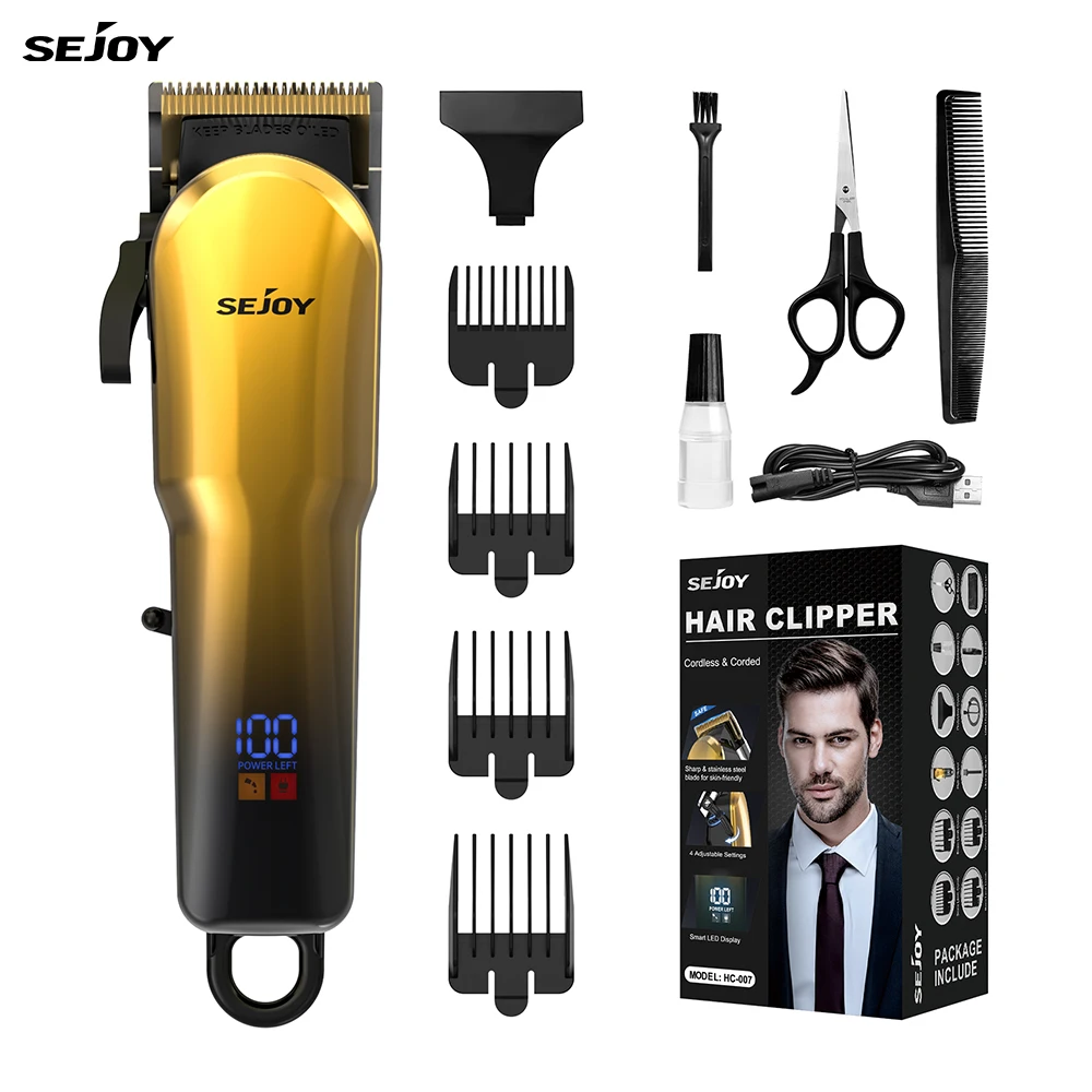 

Sejoy Men's Hair Clipper Cordless Electric Hair Cutting Machine Professional Hair Barber Trimmer For Men Clipper Shaving Machine