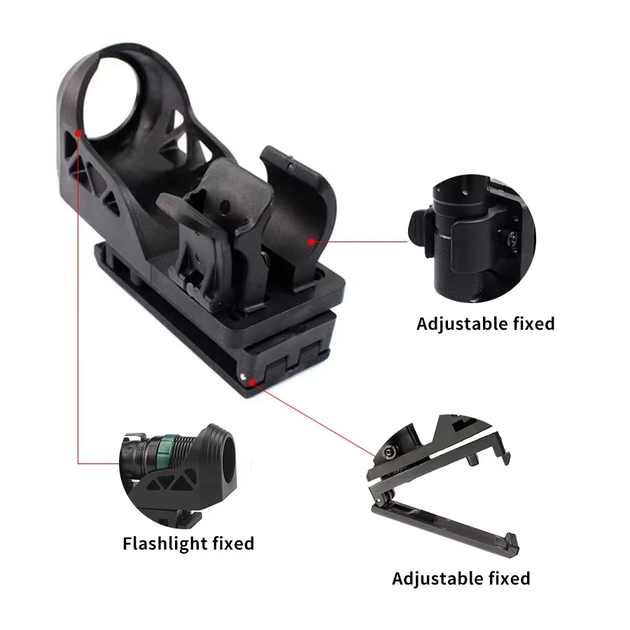 Tactical Flashlight Holster Lever Side Lock System Set General Torch Set 360&deg; Rotating Plastic Torch Quick Unplug
