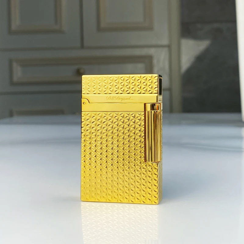 Encendedor de gas vintage para cigarrillos, carcasa de lat&oacute;n sonido brillante, a prueba viento, regalo para hombres, nuevo