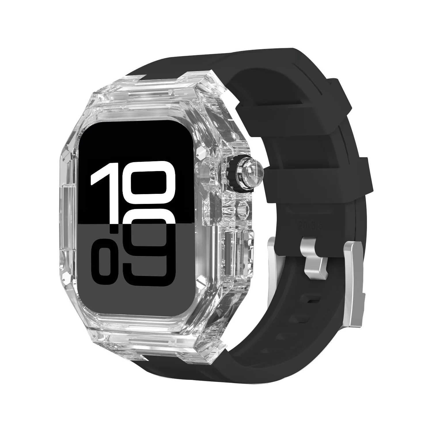 Luxury Transparent Modification Kit Case for Apple Watch with Silicone Strap