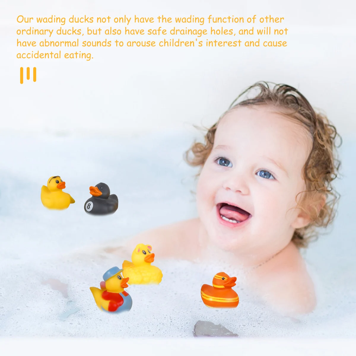 50Pcs Assorted Ducks for Kids Rubber Duck Toy Cute Bath Tub Pool Toys Baby Showers Accessories Floater Duck Party Supplies