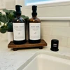 Wood Pedestal Soap Stand, Farmhouse Wood Riser, Soap Dish Holder/Tray Counter Decor for Bathroom Kitchen, Rustic Candle Plant 3