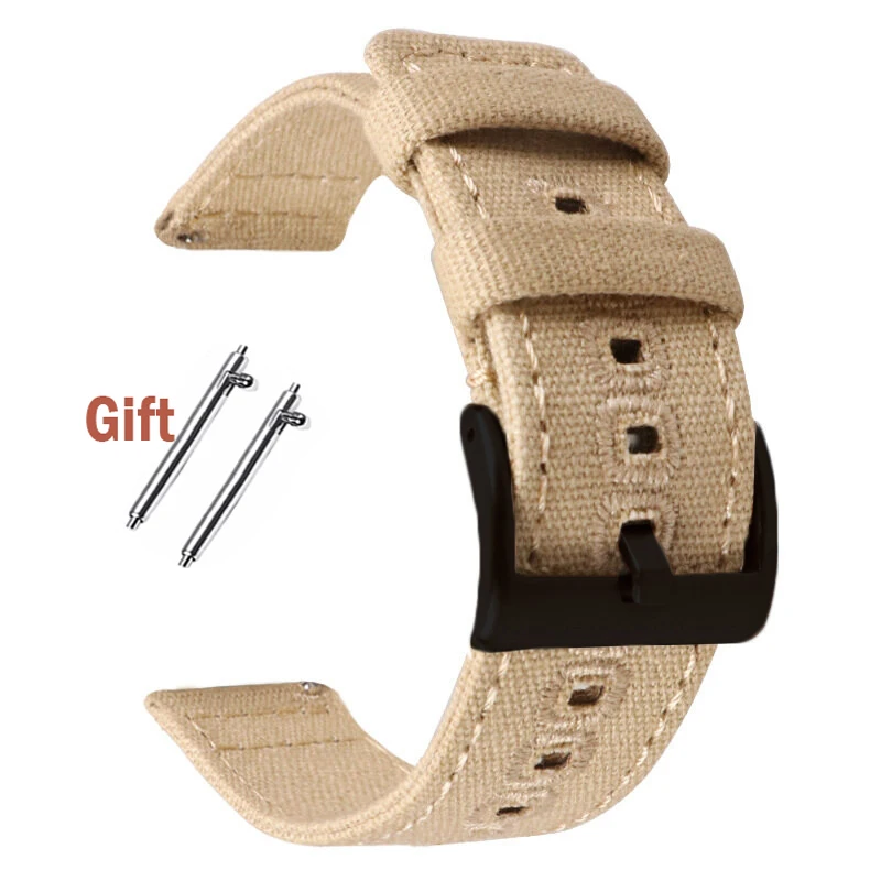 Braided Canvas Quick Release Watch Band Strap