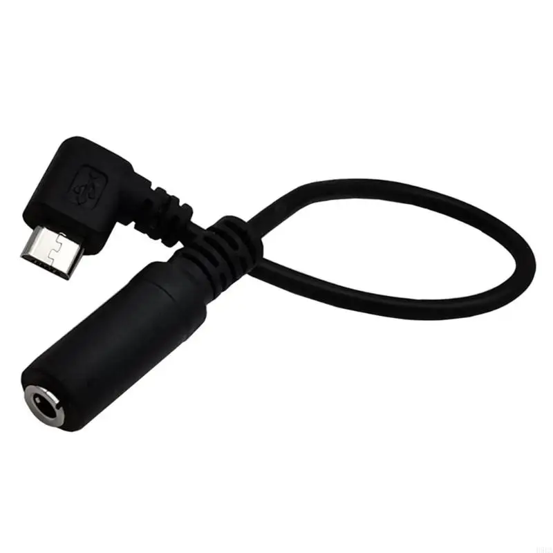   검정색 마이크로 USB 남성 - 3.5mm 헤드폰 이어폰 어댑터 소켓 와이어 케이블