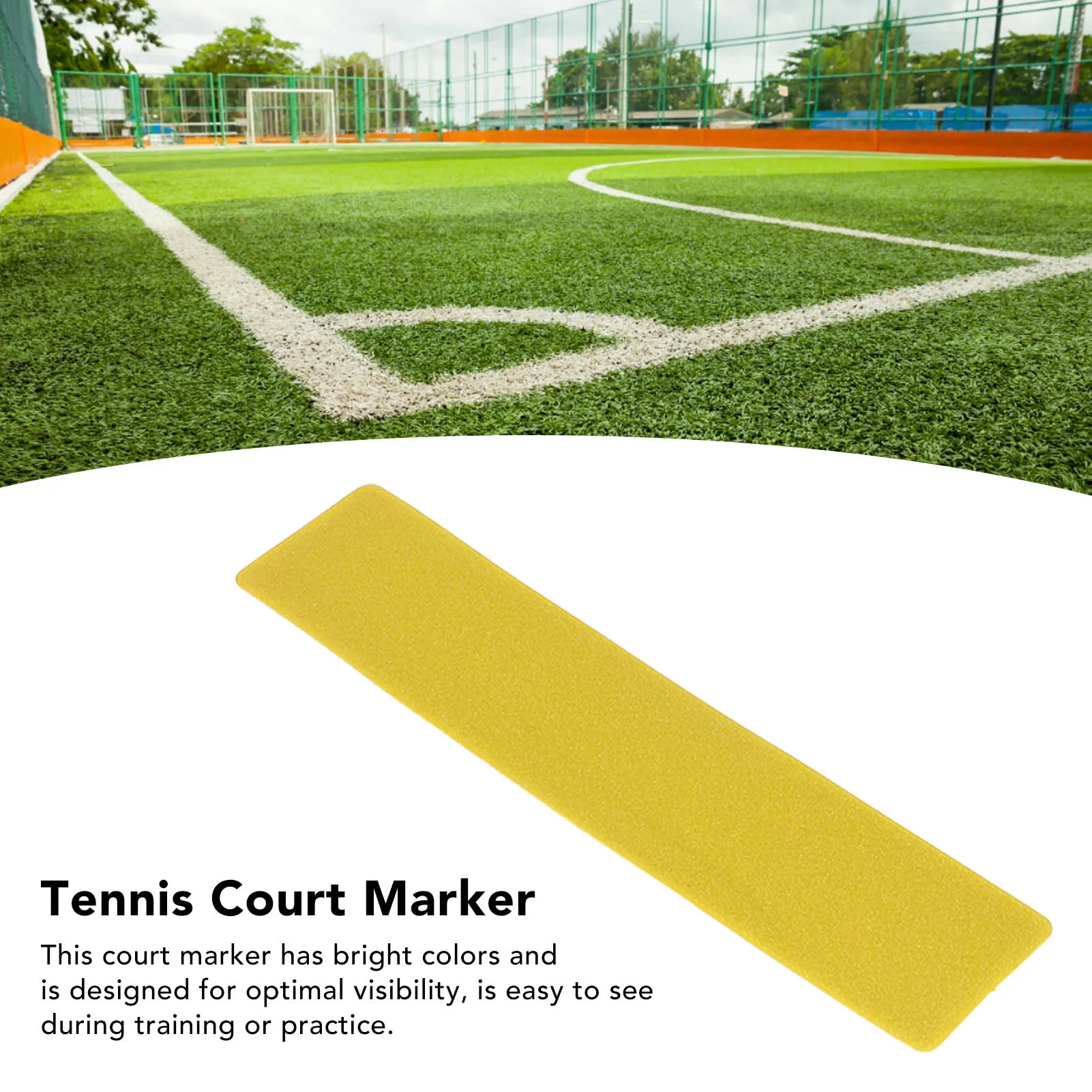 10pcs Tennis Court Marker Good Toughness Court Line Marker Bright Color Rectangular Flat Sign Sticker for Basketball