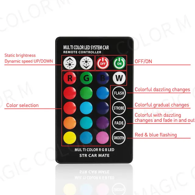 2Pcs T10 RGB LED Bulbs with Remote 4