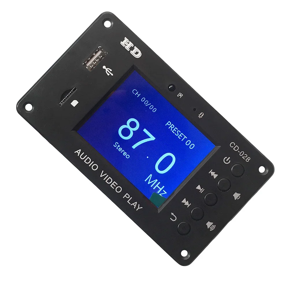 Stereo audio receiver HD video player MP3 decoder board FLAC WAV APE FM radio Bluetooth-compatible 5.0 for car amplifier board