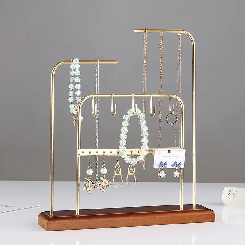 Jewelry Tree Stand Organizer 3in1 Necklace Organizer Display Bracelet Earrings and Ring Tray Jewelry Holder Hanger Metal