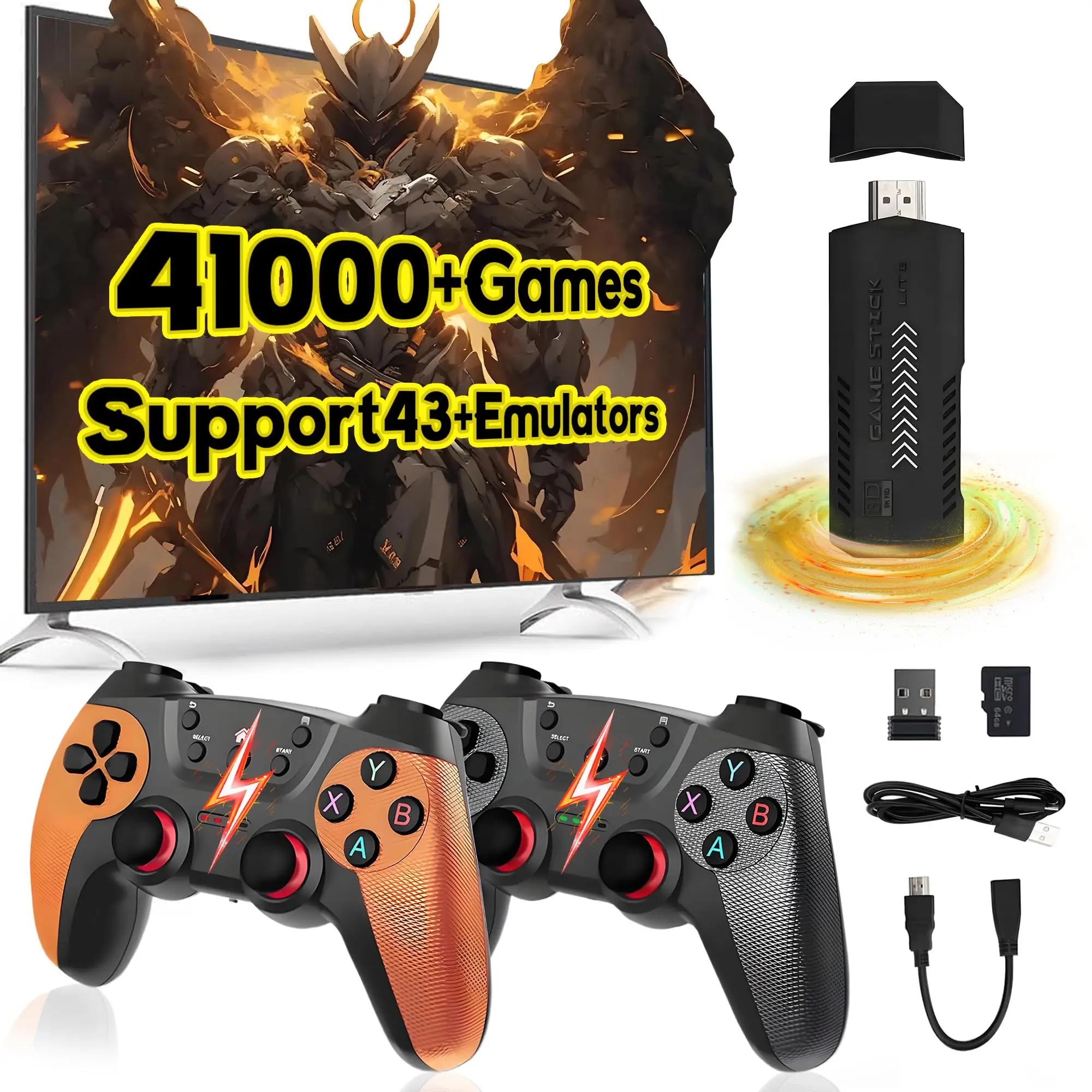 X2 Ultra Retro Gaming Stick, Game Stick 4k Retrò Plug and