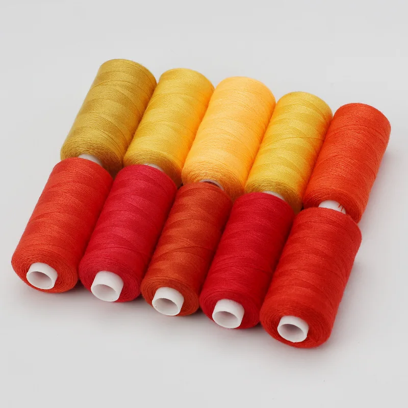 Set of 10 Rolls Premium Polyester Sewing Thread, 400 Yards Each